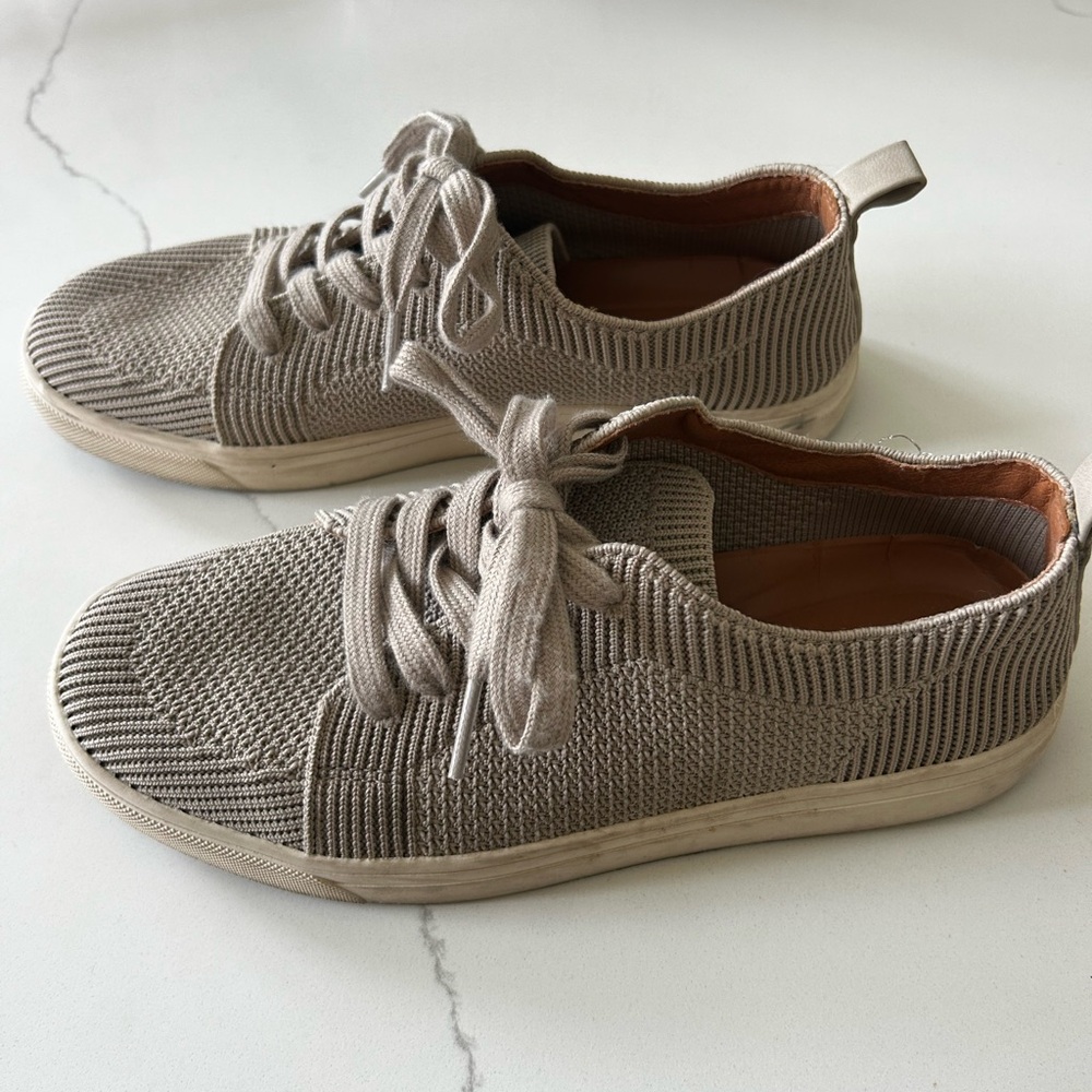 Casual Knit Sneakers in Taupe